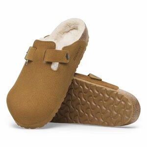 Birkenstock Boston Teddy Shearling Suede Leather